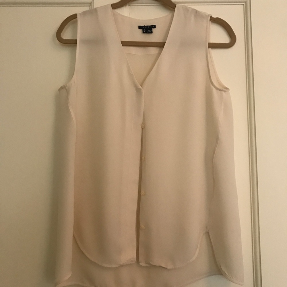 Theory Sleeveless Blouse in Cream